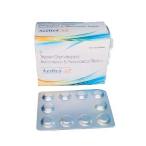 Acetica-AP - Trypsin Chymotrypsin, Aceclofenac & Paracetamol Tablets - Provided by Almatica Pharmaceuticals Pvt. Ltd.