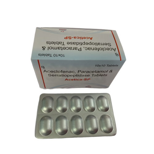 Acetica-SP - Aceclofenac Paracetamol & Serratiopeptidase Tablets - Provided by Almatica Pharmaceuticals Pvt. Ltd.