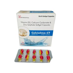 Calcialma-ct - Calcitriol 0.25mg+Calcium Carbonate 500mg + Zinc Sulphate7.5mg Softgel - Provided by Almatica Pharmaceuticals Pvt. Ltd.