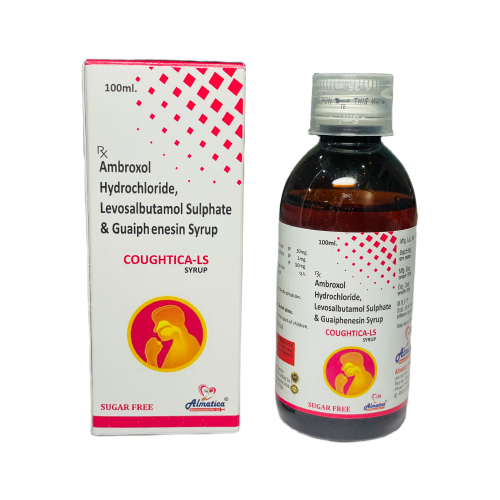 Coughtica-LS - Ambroxol Hydrochloride, Levosalbutamol Sulphate & Guaiphenesin Syrup - Provided by Almatica Pharmaceuticals Pvt. Ltd.