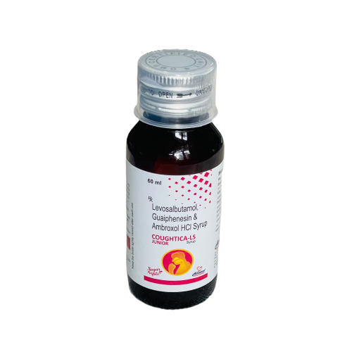 Coughtica-ls - Levosulbutamol 1mg+ Ambroxol Hydrochloride30mg + Guaiphensin50Mg Syrup - Provided by Almatica Pharmaceuticals Pvt. Ltd.