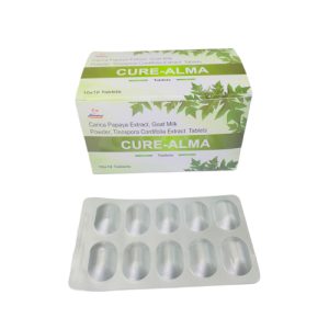Curealma - Carica Papya Extract,Goat Milk Powdwer, Tinospora Cordifolia Extract&Vitamin-E Tablet - Provided by Almatica Pharmaceuticals Pvt. Ltd.