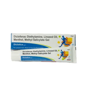 Diclotica Gel - linseed oil diclofenace diethylamine,methyl salicylate& menthol-5MG- 30GM gel - Provided by Almatica Pharmaceuticals Pvt. Ltd.