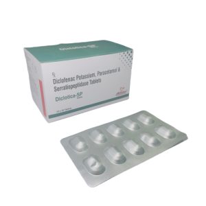 Diclotics-SP - Diclofenac Potassium Paracetamol and Serratiopeptidase Tablets - Provided by Almatica Pharmaceuticals Pvt. Ltd.