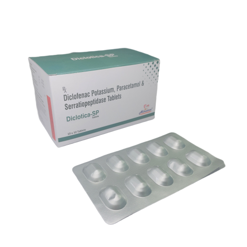 Diclotics-SP - Diclofenac Potassium Paracetamol and Serratiopeptidase Tablets - Provided by Almatica Pharmaceuticals Pvt. Ltd.