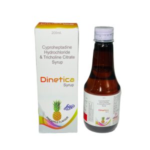 Dinetica Syrup - Cyproheptadine2 mg + Trichloline citrate 275mg + Sorbitol Syrup (With Monocarton) Sugar free) - Provided by Almatica Pharmaceuticals Pvt. Ltd.