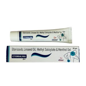 Etorialama - Extracted text: "Etoricoxib, Linseed Oil, Methyl Salicylate & Menthol Gel - Provided by Almatica Pharmaceuticals Pvt. Ltd.