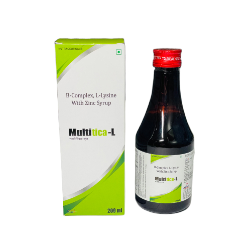 Multitica-l - B-Complex + L-Lysine + Zinc Syrup (with monocarton) - Provided by Almatica Pharmaceuticals Pvt. Ltd.