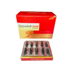 Nutrashell-gold - Anitioxidant with Ginseng +Vitamins +Minerals+ Ashwagandha,Lactobacilus Sporogenes Softgel Capsules - Provided by Almatica Pharmaceuticals Pvt. Ltd.