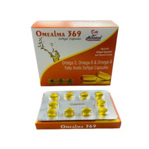 Omealma - Soft gel Capsule of omega -3 fattyAcid ,methyalcobalamin, green tea extract,Ginseng Seed Extract, Garlic, Gooseberry Extract, Ginger Root Extract,Green Coffee Seed Extract,Glycrrhiza Glabra, Guggal, Lycopene, Essential amino acids, Lcarnitine l-tartrate Vitamins, Minerals and Trace Elements” - Provided by Almatica Pharmaceuticals Pvt. Ltd.