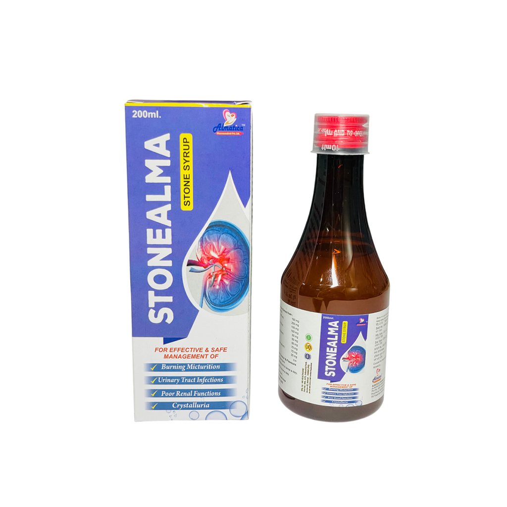 Stonealma - Ayurvedic Stone Remover Syrups (with monocarton) - Provided by Almatica Pharmaceuticals Pvt. Ltd.